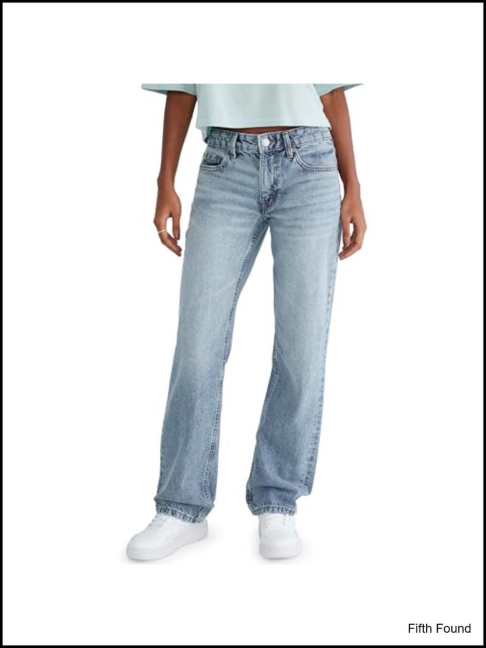 Women's Low Rise Baggy Jeans Rigid Recycled Cotton Straight Leg Y2K